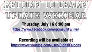 Return to Learn Update Webinar